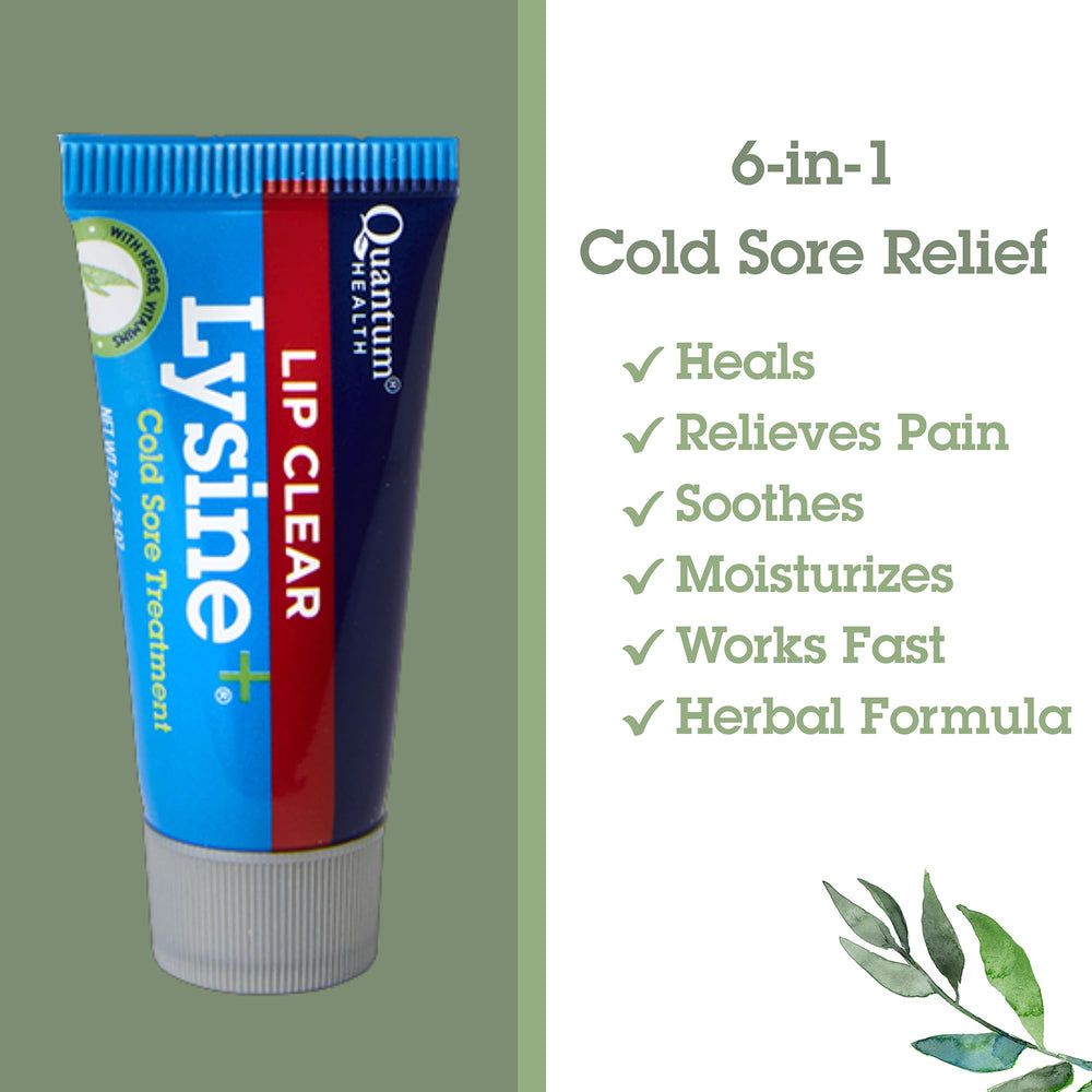 Quantum Menthol cooling relief highlights fast-acting comfort for irritated lips.