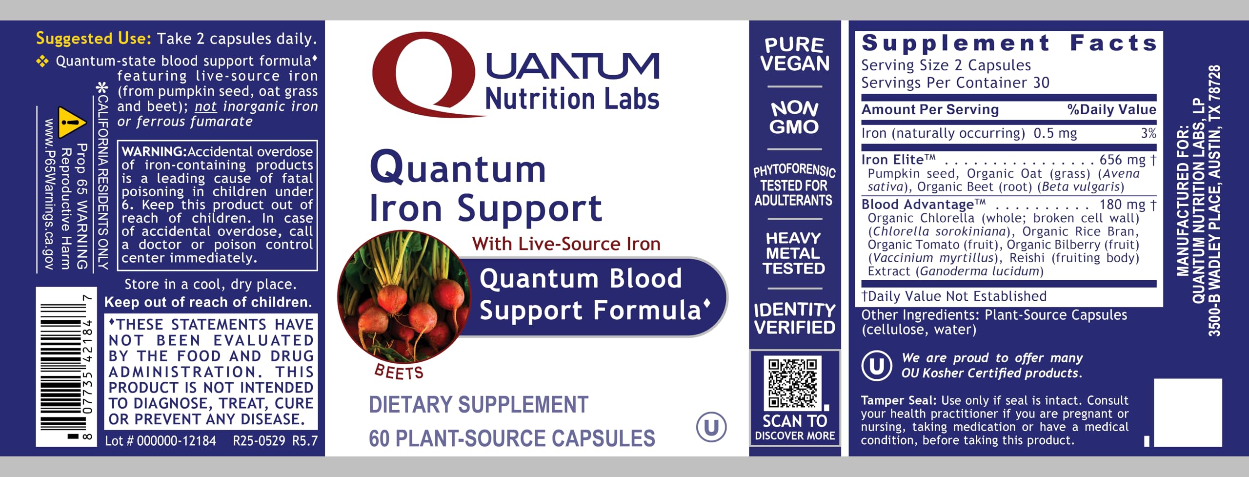 Violite bottle packaging to preserve the iron supplement formula