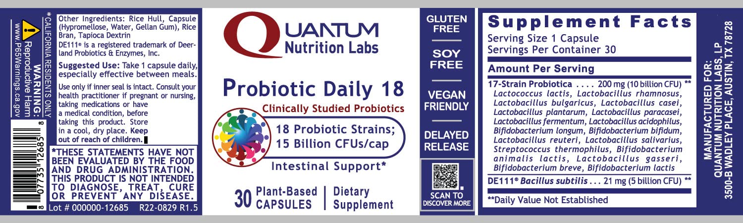 Dietary supplement packaging for Probiotic Daily 18