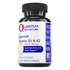 Quantum Nutrition Labs Vitamin D3 + K2 5000 IU bone health bottle