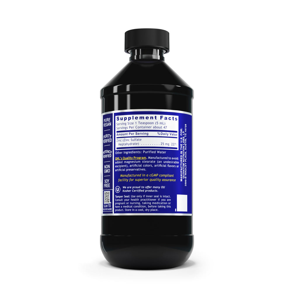 Zinc Liquid Drops dropper dispensing zinc from bottle