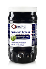 Quantum Organic Greens powder jar with scoop