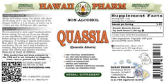 Close-up of Quassia Amara dried bark glycerite product label
