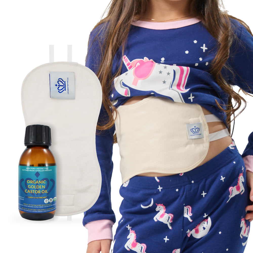 Front view of Queen of the Thrones Castor Oil Pack for Kids kit cover