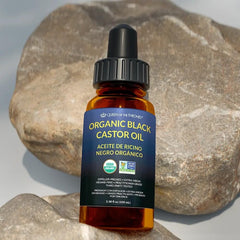 Castor oil applied to skin for moisturizing