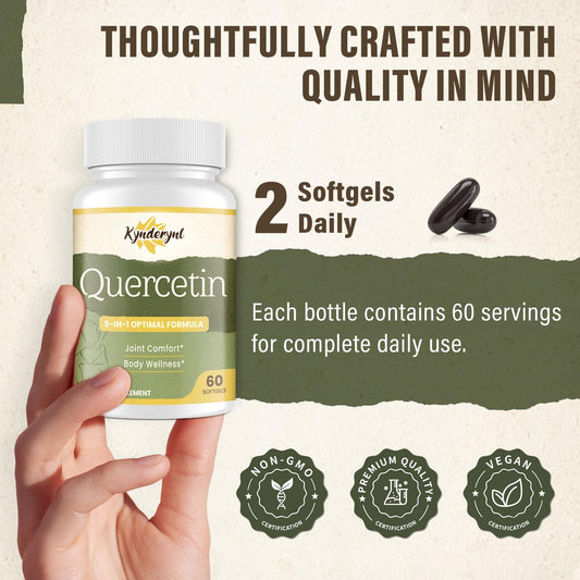 Close-up of quercetin 1000mg softgels bottle label