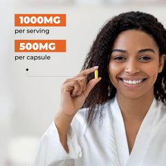 Close-up of quercetin 500 mg per capsule