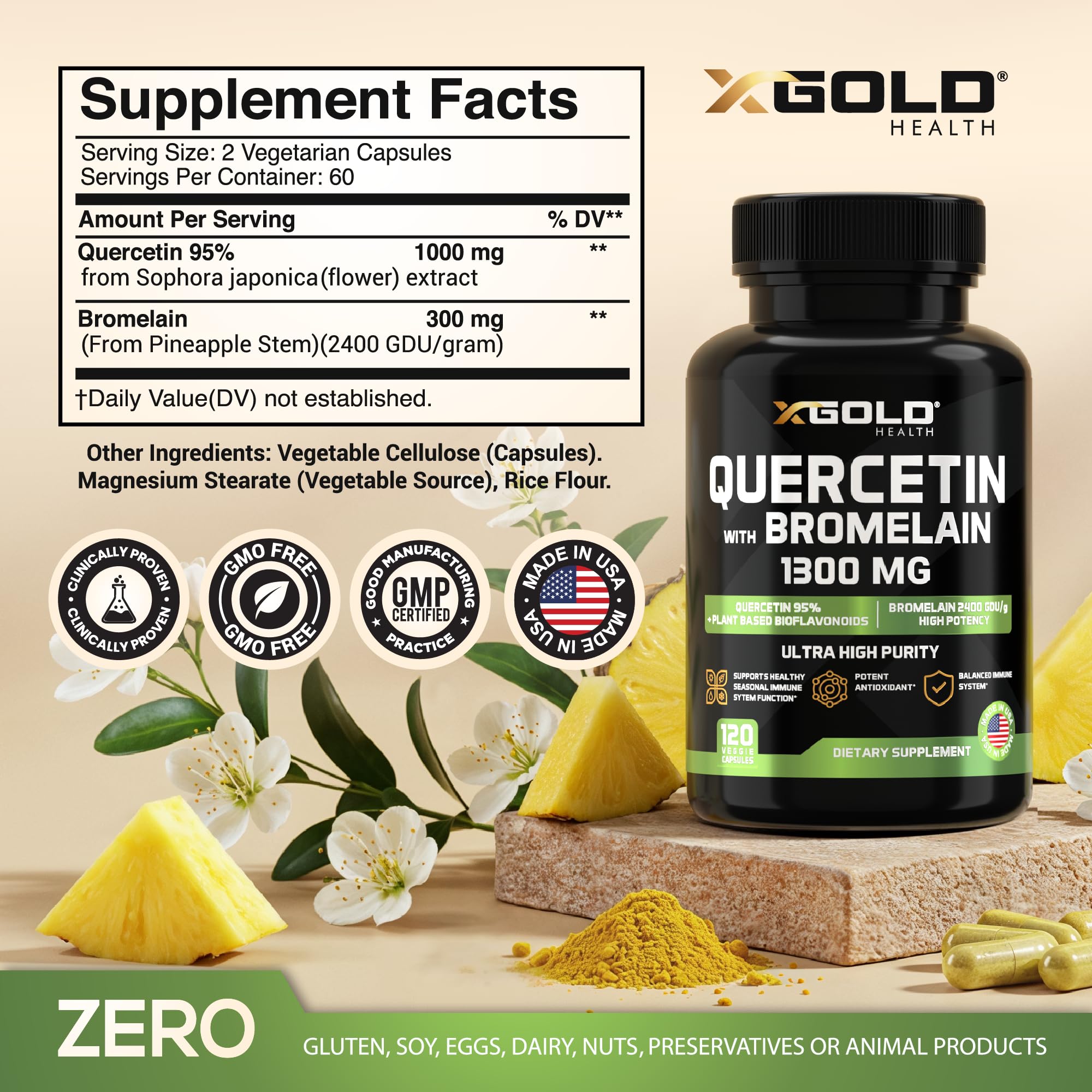 Quercetin 95% purity from Sophora japonica