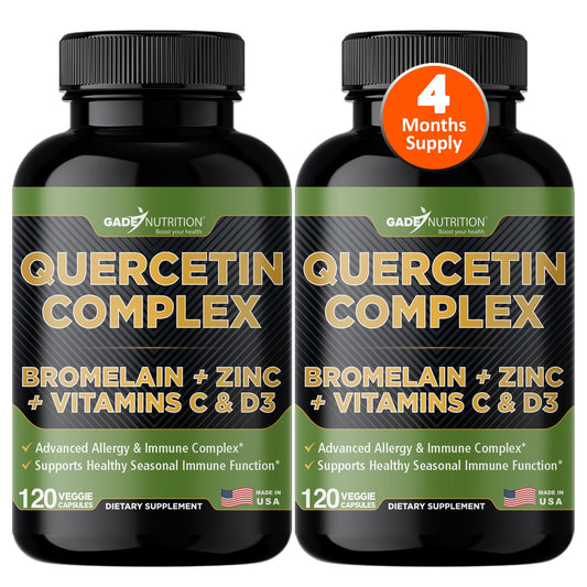 Quercetin 500mg with bromelain capsules (USA-made bottle)
