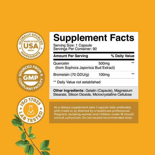 Immune support with quercetin and bromelain