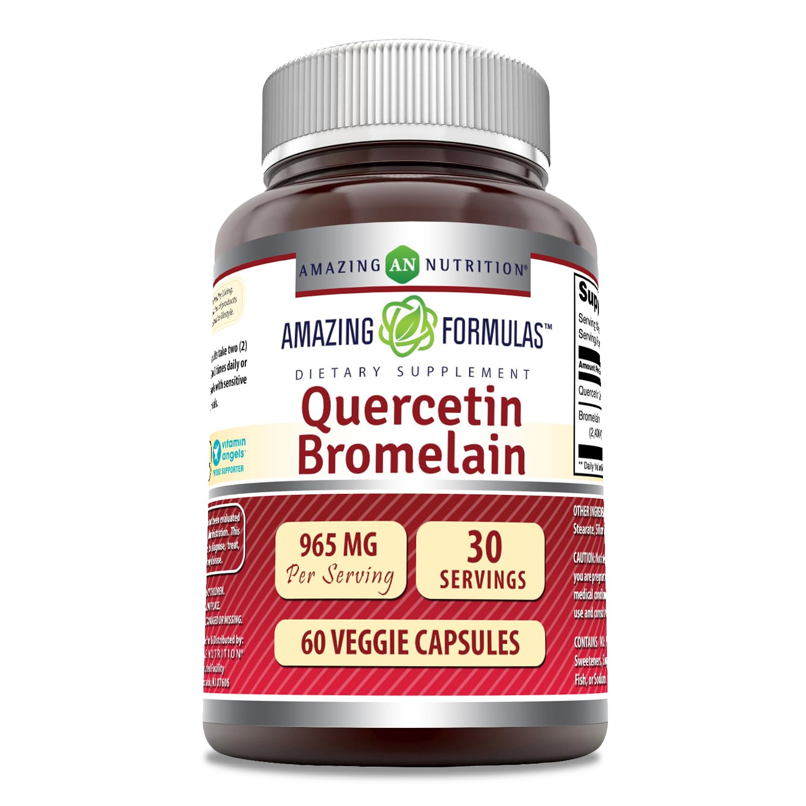 Quercetin 800 mg with Bromelain 165 mg Veggie Capsules bottle front