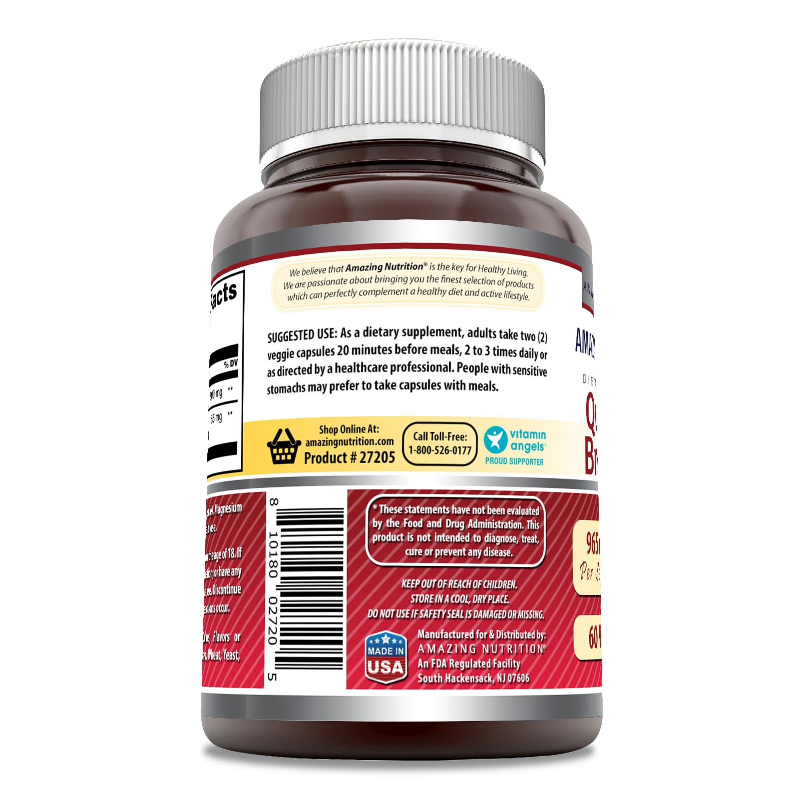 Two Veggie Capsules of Quercetin 800 mg with Bromelain 165 mg