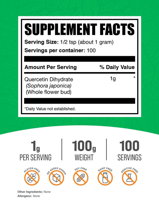 Quercetin Dihydrate powder 1g serving
