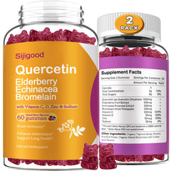 Front view of quercetin gummies with mixed berry flavor