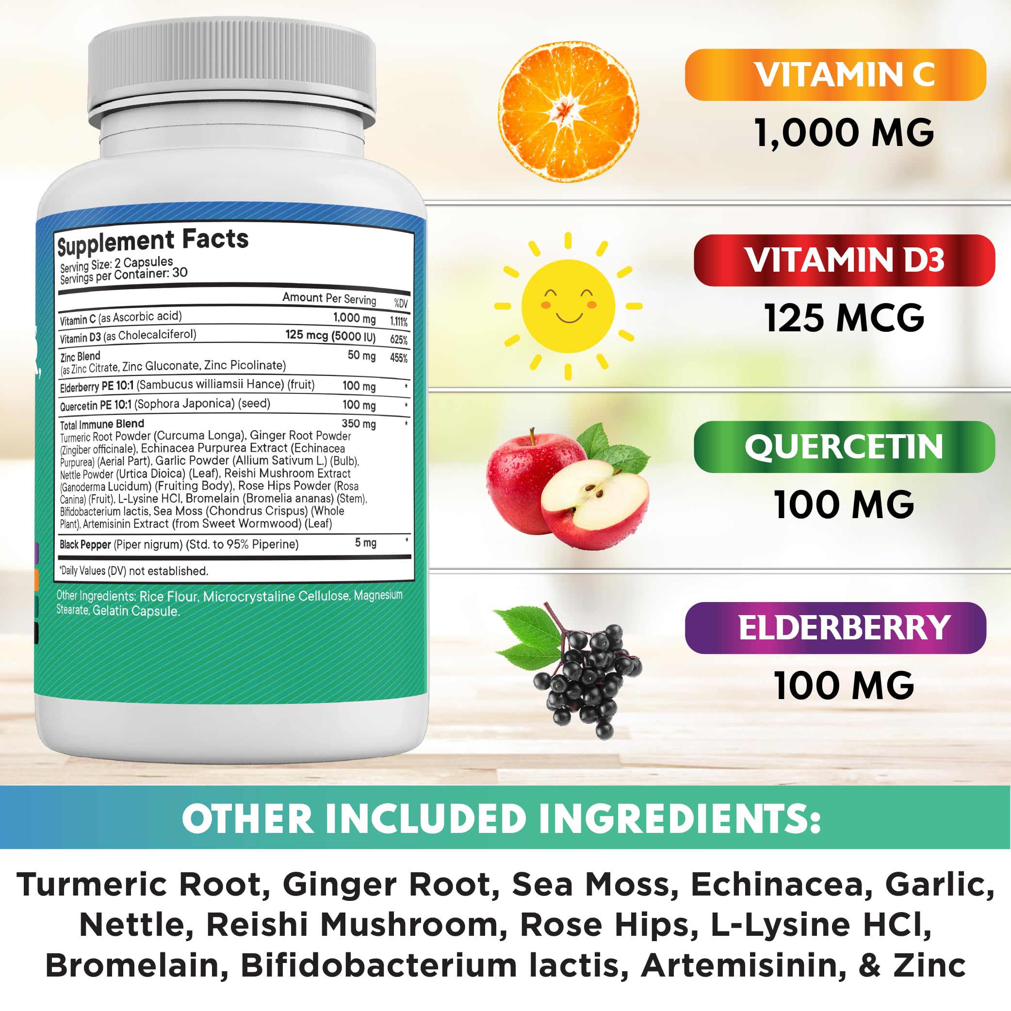 Nettle and Bromelain infusion in supplement bottle