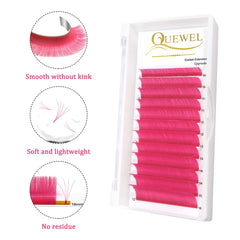 QUEWEL color variety lashes including pink, blue, and red for creative looks