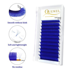 QUEWEL Easy Fan Blue lashes 13mm tray adds bold color pop to party makeup