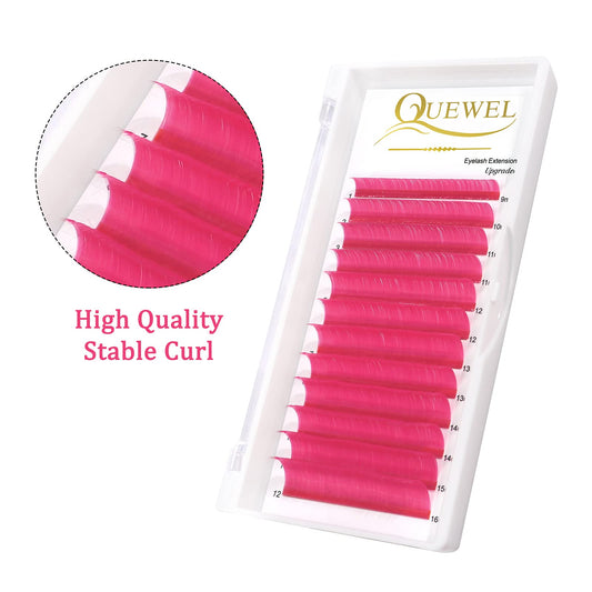 QUEWEL mixed-lengths pink lashes extensions 9–16 mm for versatile styling