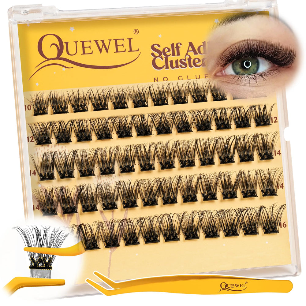 QUEWEL self-adhesive lash clusters kit easy at home application