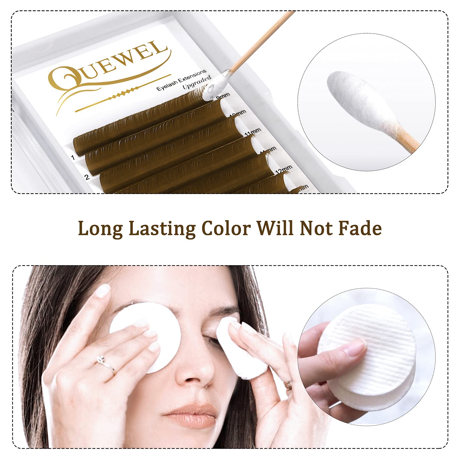 QUEWEL stable curl and bright color resistant to fading in daily wear