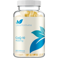 Bottle of Quick Absorption CoQ10 400mg capsules - front view