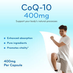 CoQ10 400mg ubiquinone capsules close-up