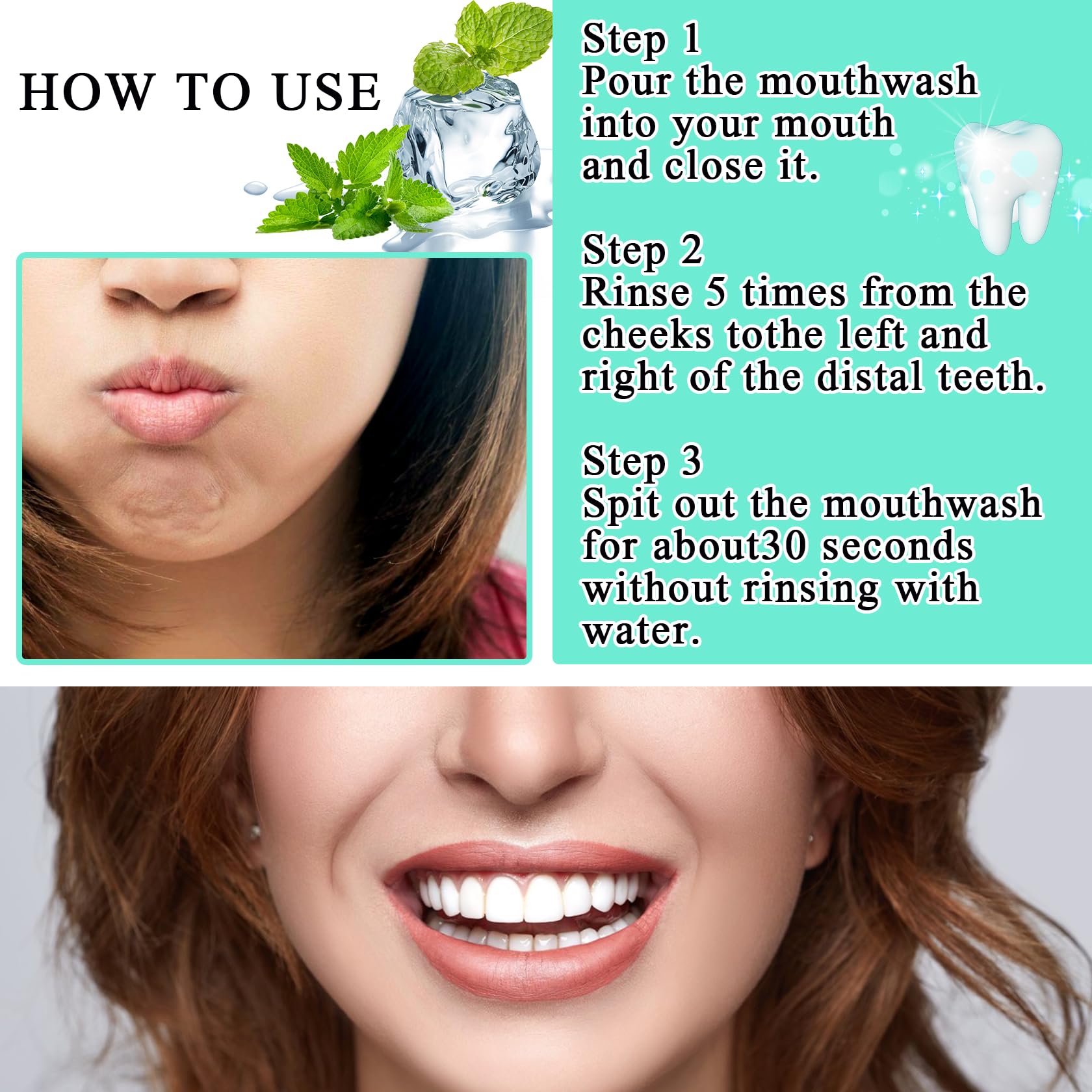 Mouthwash sachet for quick 30-second rinse