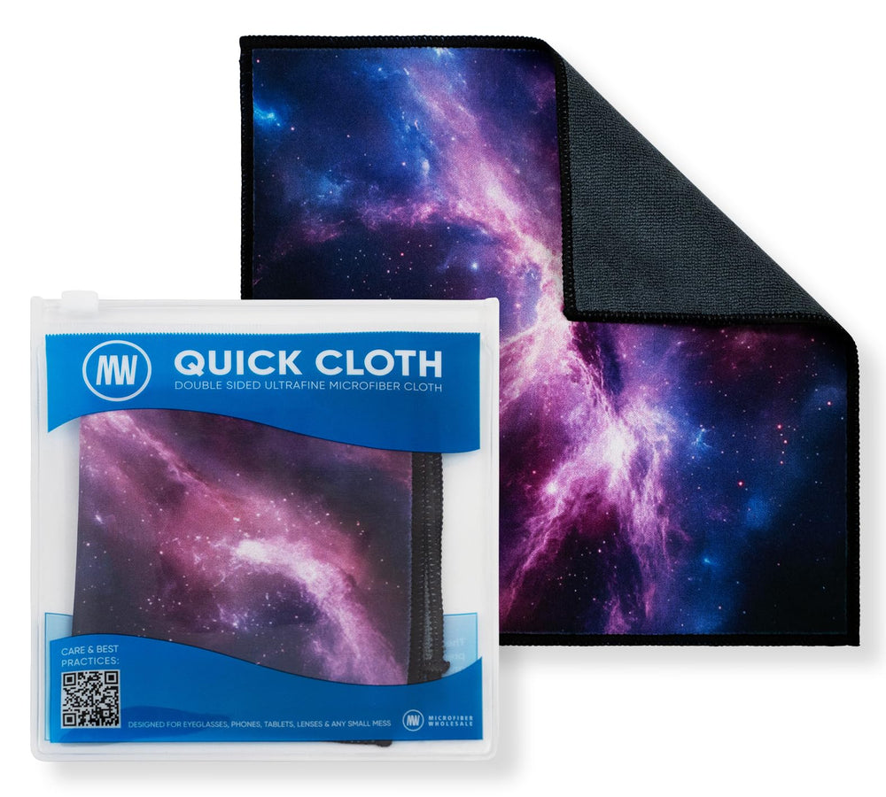 Front view of Quick Cloths 8x8 Cosmic pack with case