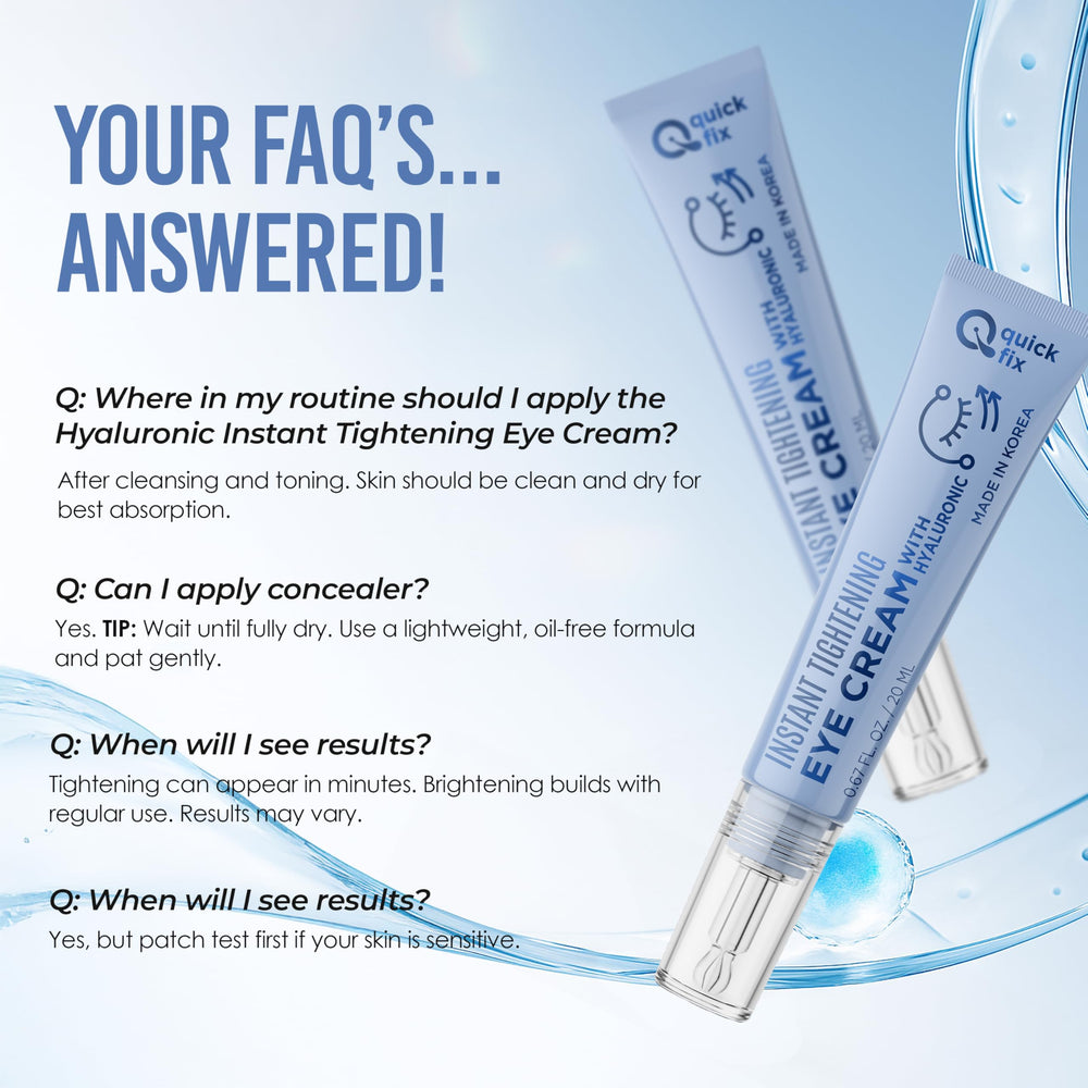 Quick Fix daily-use under-eye care demonstrated by easy application.