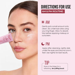 Application under-eye quick fix retinol eye tightener cream smooths fine lines.