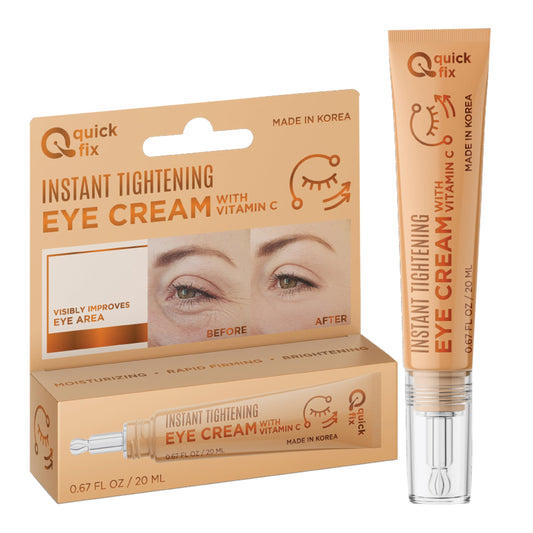Quick Fix Vitamin C Eye Tightener jar close-up for under-eye hydration.