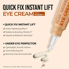 Quick Fix Vitamin C Eye Tightener applied under the eye for smoothing.