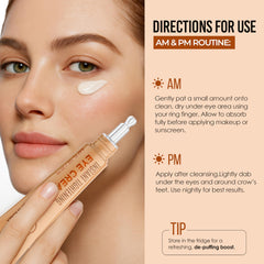 Under makeup base with Quick Fix eye cream for a smoother look.