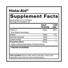 Quicksilver Scientific Hista-Aid liquid appearance indicates high bioavailability liposomal delivery.