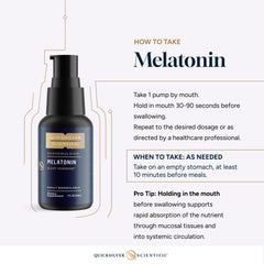 Quicksilver Scientific liposomal melatonin 1 mg dosing detail underlines precise adult use.