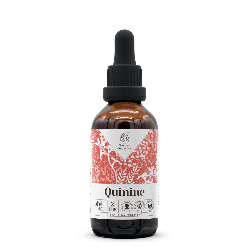 Quinine alcohol-free tincture bottle with dropper, 2 oz