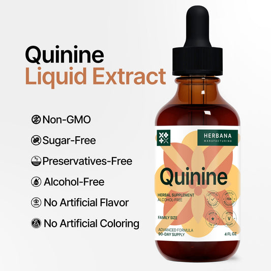 Dropper bottle of quinine liquid extract (4 oz) ready for use