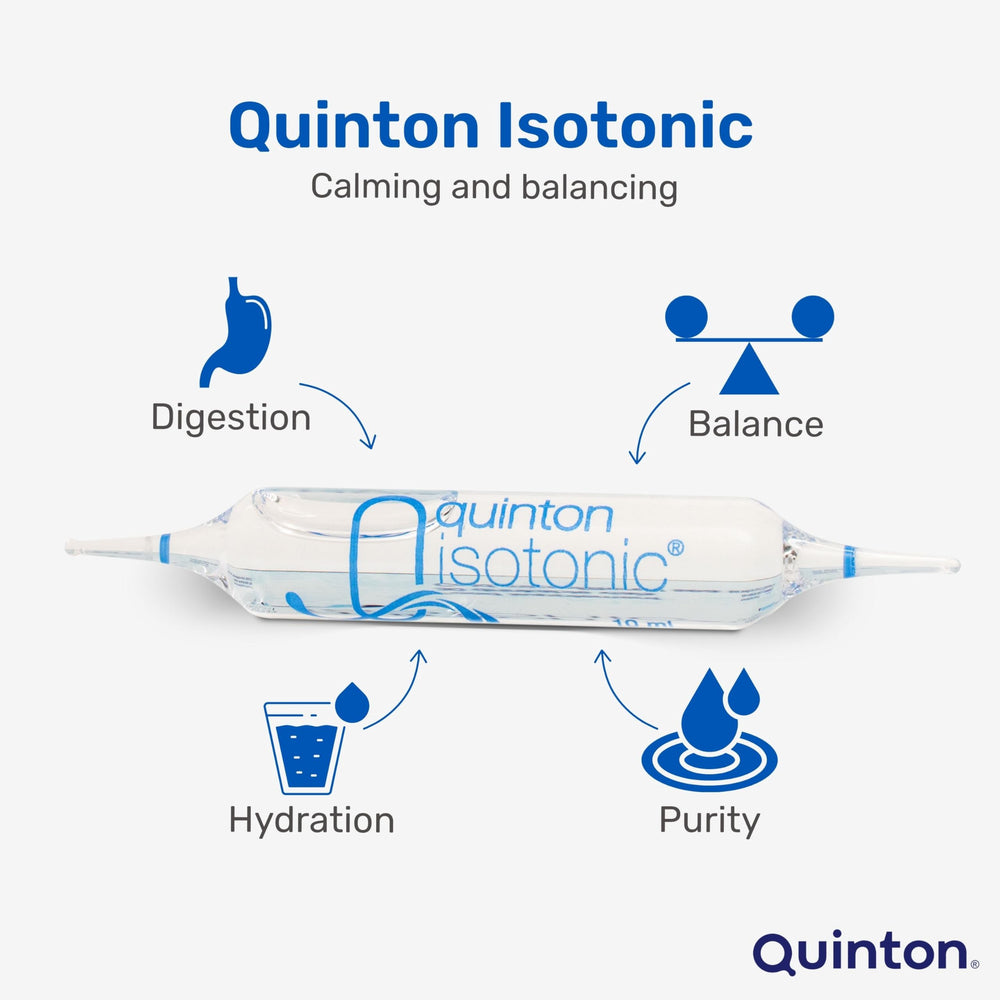 Front view of Quinton isotonic ampoules packaging