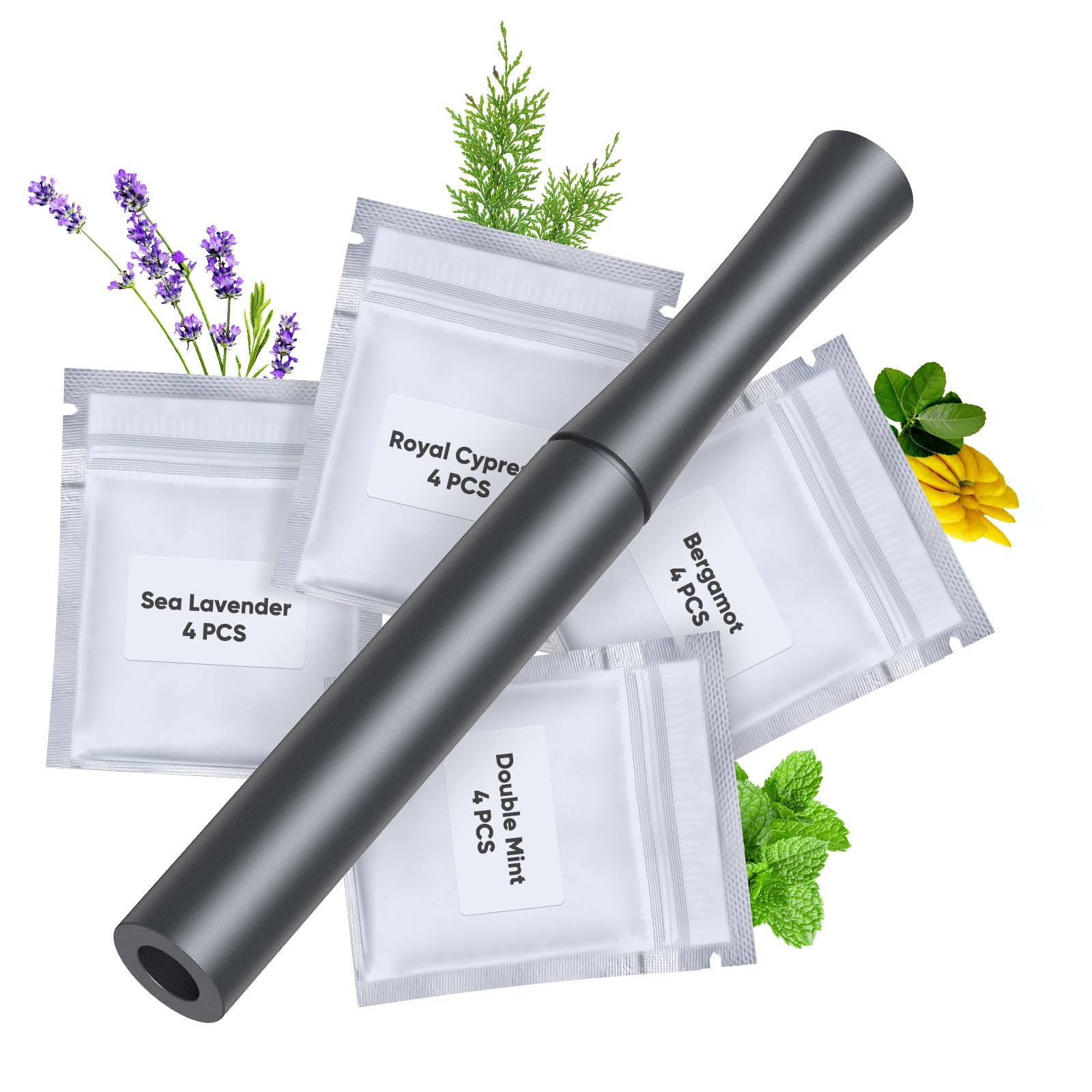 Quit Bad Habit Flavored Air Device with aluminum body close-up