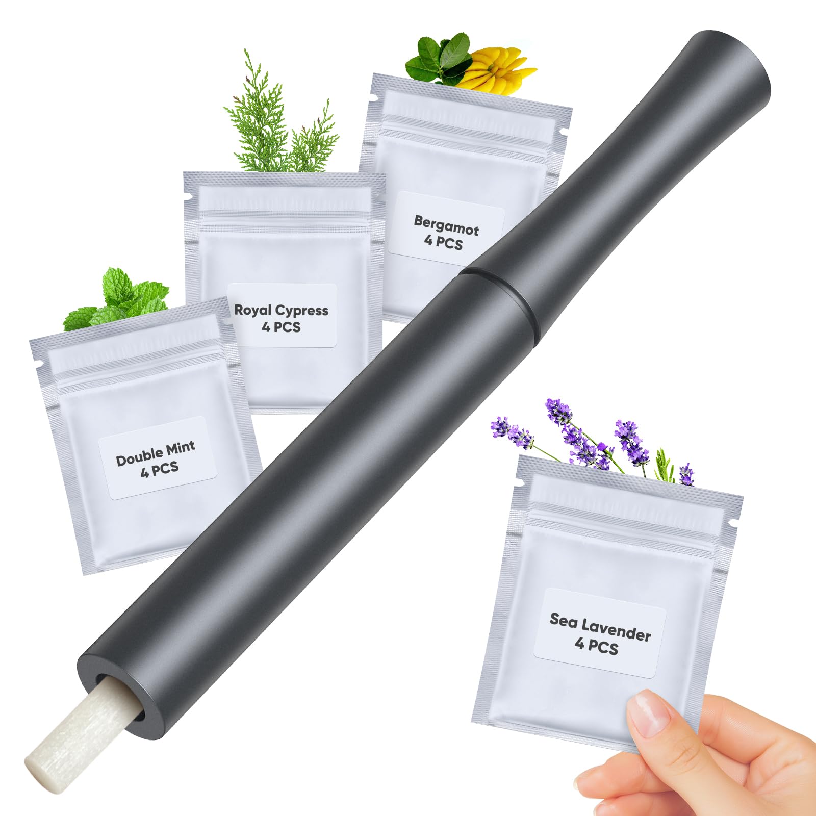 Product packaging and branding for Quit Bad Habit Flavored Air Device