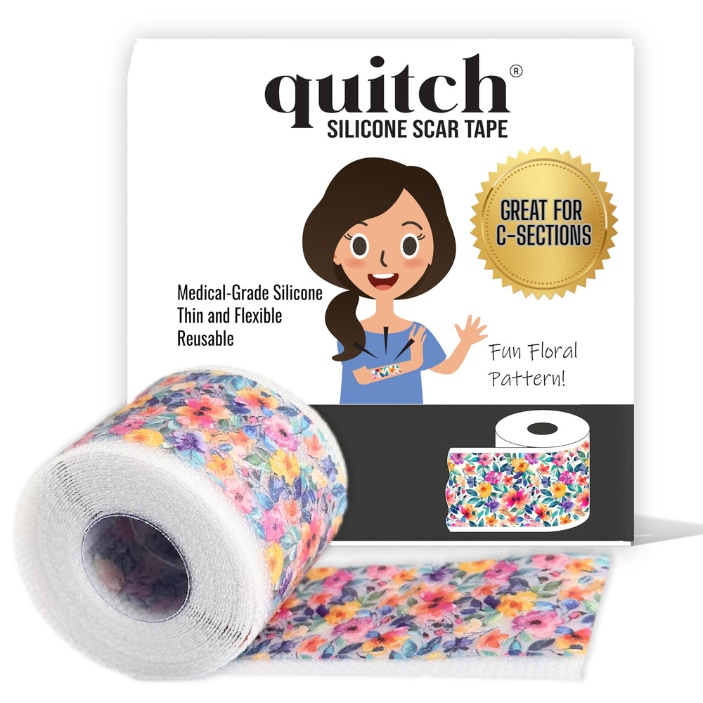 Quitch floral silicone scar sheets floral pack application for gentle scar coverage