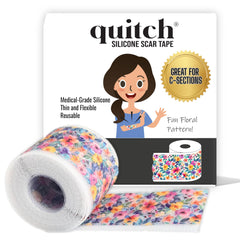Quitch floral silicone scar sheets floral pack application for gentle scar coverage