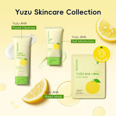 QUIYUM Yuzu display of the complete daily skincare routine.