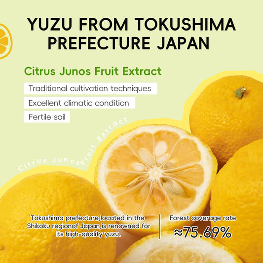 QUIYUM Yuzu exfoliating sheet masks pack for glow and hydration.