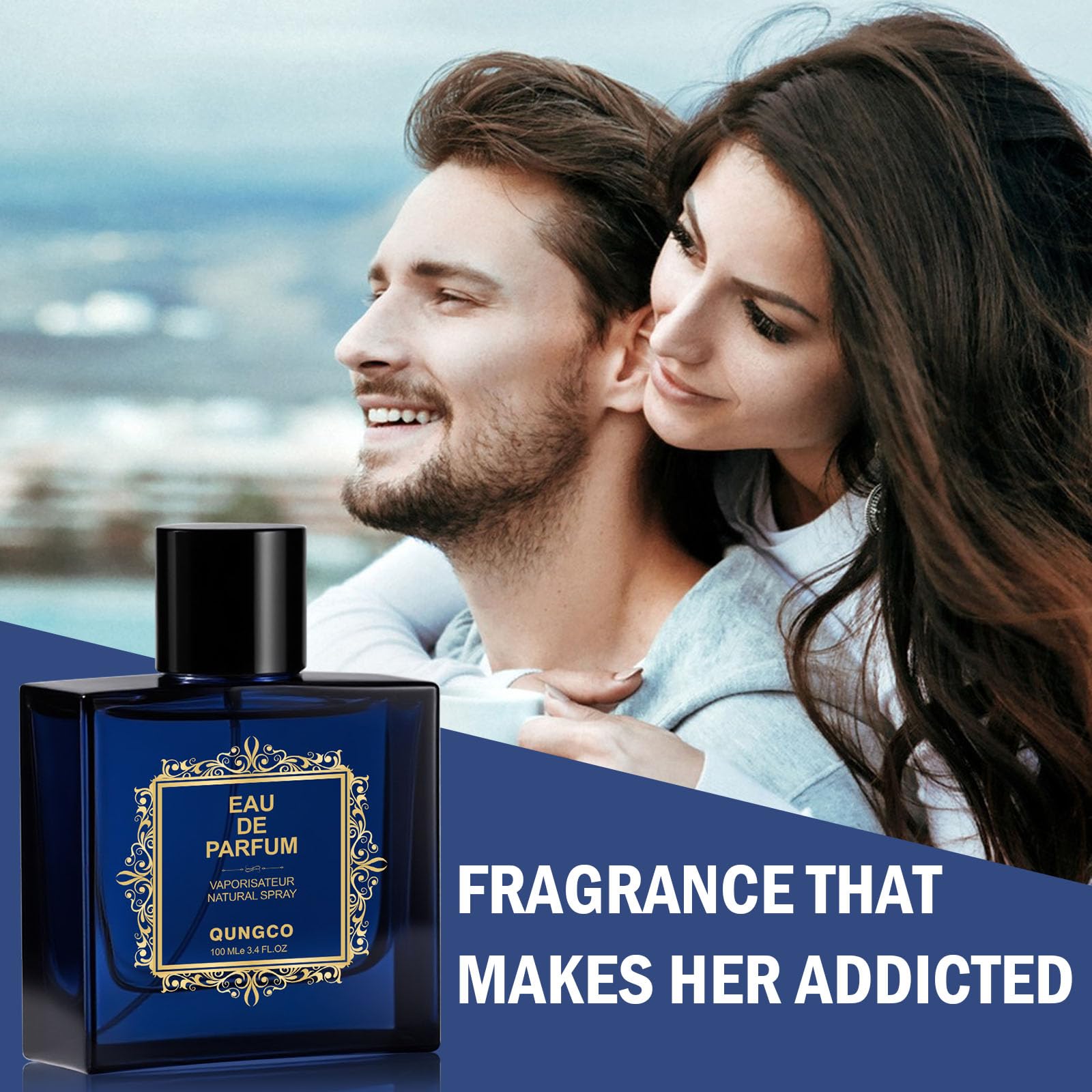 QUNGCO perfume on dresser evokes daily rituals and freshness.