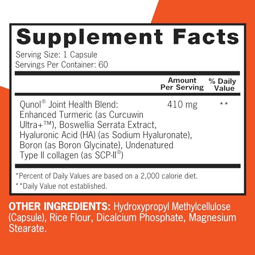 Qunol 5-in-1 Joint Health bottle back with supplement facts