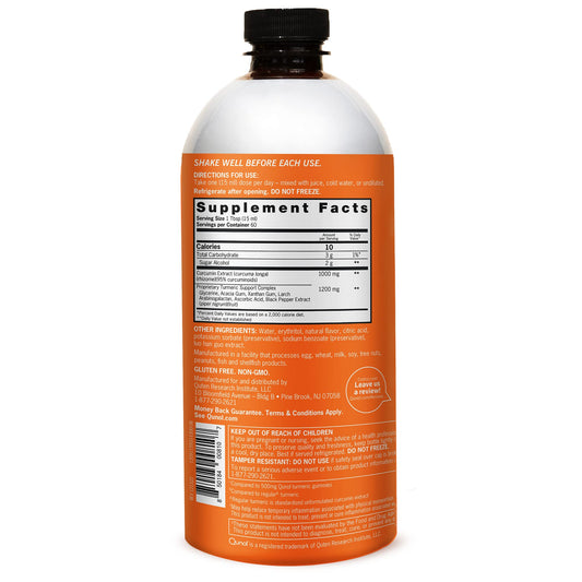 Patented Black Pepper extract enhances turmeric absorption in Qunol Liquid Turmeric