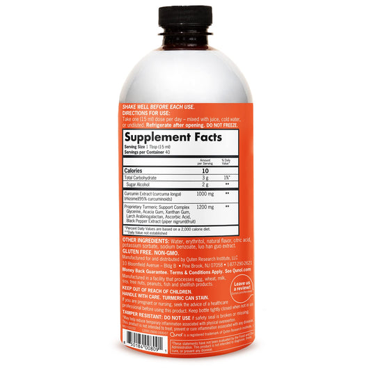 Label highlighting 95% curcuminoids and black pepper extract for enhanced absorption