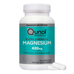 Qunol Magnesium Capsules 420mg bottle – front view