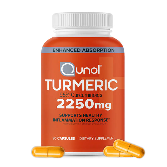 Front view of Qunol Turmeric Curcumin 2250mg bottle